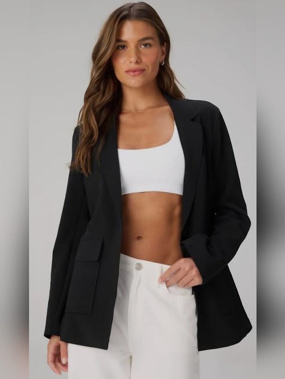Fabletics Black Oversized Women's Blazer Jacket
